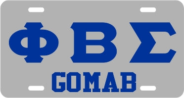 Phi Beta Sigma GOMAB Mirror License Plate [Silver/Blue]
