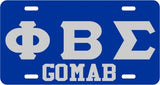 Phi Beta Sigma GOMAB Mirror License Plate [Blue/Silver]