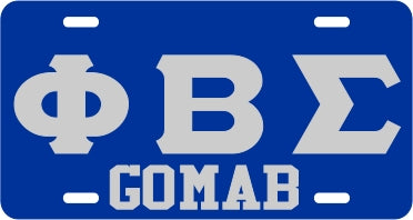 Phi Beta Sigma GOMAB Mirror License Plate [Blue/Silver]
