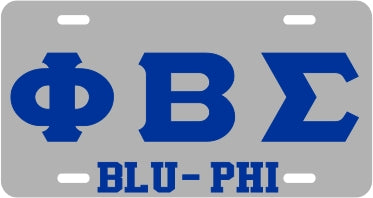 Phi Beta Sigma Blu-Phi Mirror License Plate [Silver/Blue]