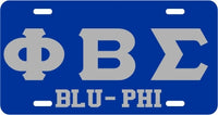 Phi Beta Sigma Blu-Phi Mirror License Plate [Blue/Silver]