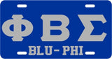 Phi Beta Sigma Blu-Phi Mirror License Plate [Blue/Silver]