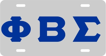 Phi Beta Sigma Classic Mirror License Plate [Silver/Blue]