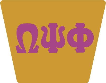 Omega Psi Phi Greek Letter Trailer Hitch Cover [Gold/Purple]