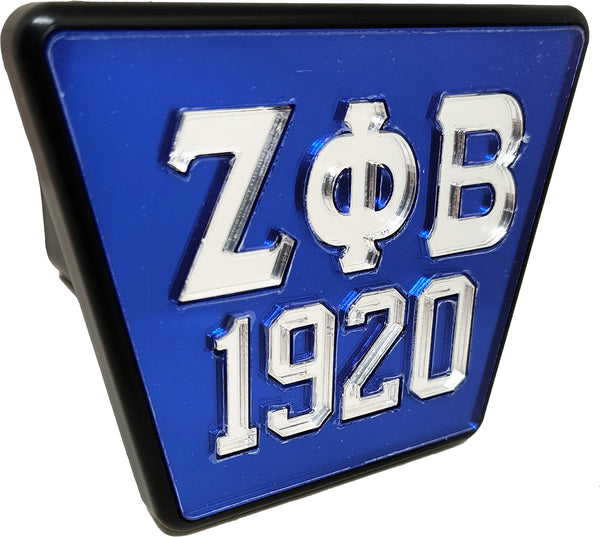 Zeta Phi Beta 1920 Trailer Hitch Cover [Blue/Silver]