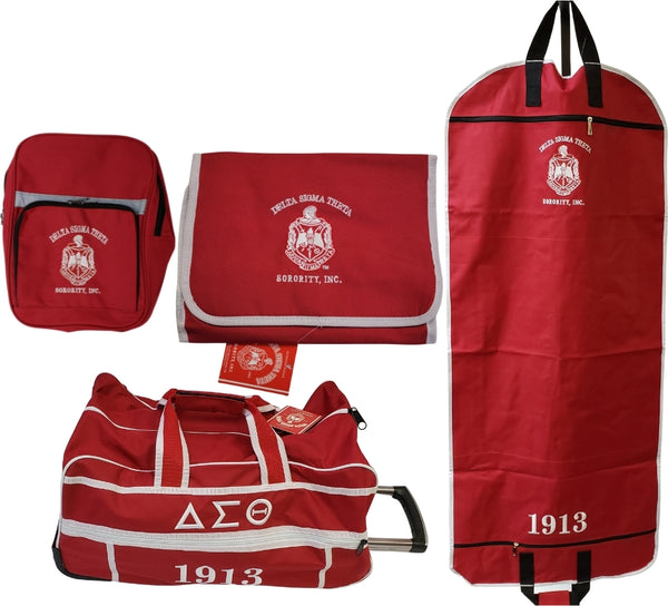 Buffalo Dallas Delta Sigma Theta 4 Piece Travel Bag Bundle [Red]