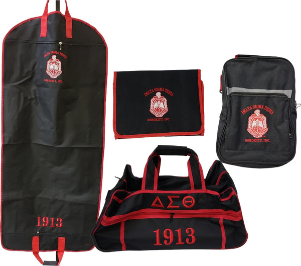 Buffalo Dallas Delta Sigma Theta 4 Piece Travel Bag Bundle [Black]