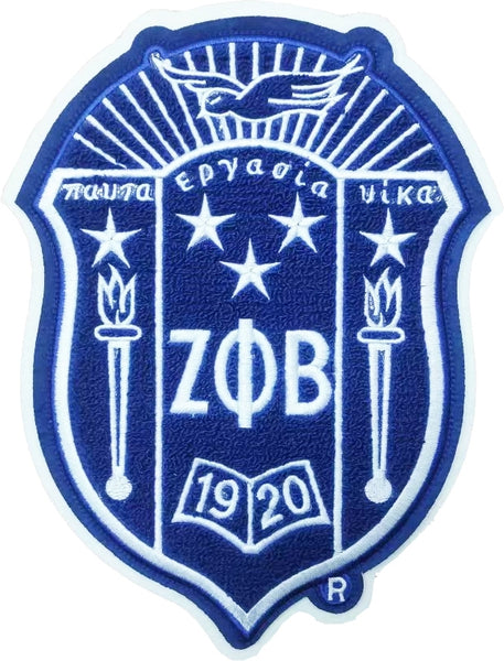Zeta Phi Beta Crest Chenille Sew-On Patch [Blue]