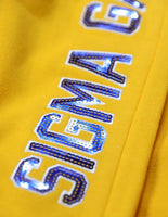 Big Boy Sigma Gamma Rho Divine 9 S2 Sequin Womens Jogger Sweatpants [Gold]