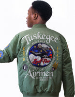 Big Boy Tuskegee Airmen S4 Mens Bomber Jacket [Green]