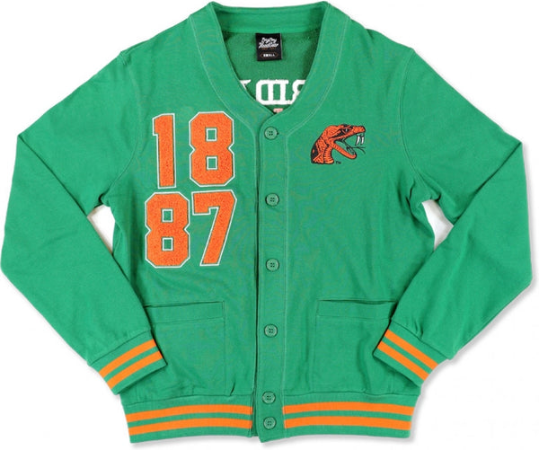 Big Boy Florida A&M Rattlers S3 Mens Cardigan [Green]