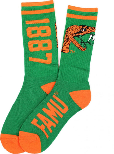 Big Boy Florida A&M Rattlers S4 Mens Athletic Socks [Green]