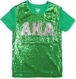Big Boy Alpha Kappa Alpha Divine 9 S3 Ladies Sequins Tee [Green]