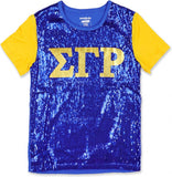 Big Boy Sigma Gamma Rho Divine 9 S3 Ladies Sequins Tee [Royal Blue]