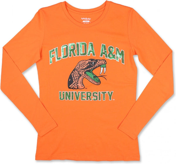 Big Boy Florida A&M Rattlers S3 Womens Long Sleeve Tee [Long Sleeve - Orange]