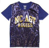 Big Boy North Carolina A&T Aggies S5 Ladies Sequins Tee [Navy Blue]