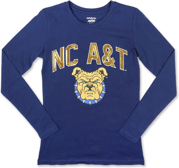 Big Boy North Carolina A&T Aggies S3 Womens Long Sleeve Tee [Long Sleeve - Navy Blue]
