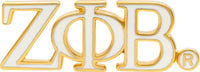 Zeta Phi Beta Classic 3-Letter Lapel Pin [White]