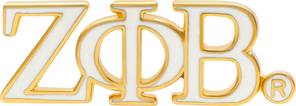 Zeta Phi Beta Classic 3-Letter Lapel Pin [White]