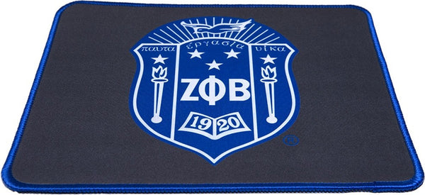 Zeta Phi Beta Shield Hemmed Mouse Pad [Grey]