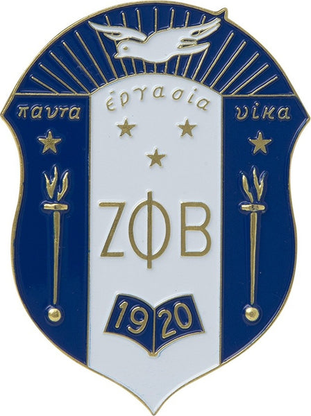 Zeta Phi Beta Crest Die-Cut Car Badge [Blue]
