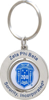 Zeta Phi Beta Spinner Key Ring [Silver]