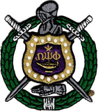Omega Psi Phi Escutcheon Shield Wreath Emblem Iron-On Patch [Green]