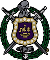 Omega Psi Phi Escutcheon Shield Wreath Emblem Iron-On Patch [Green]
