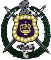 Omega Psi Phi Escutcheon Shield Wreath Emblem Iron-On Patch [Green]