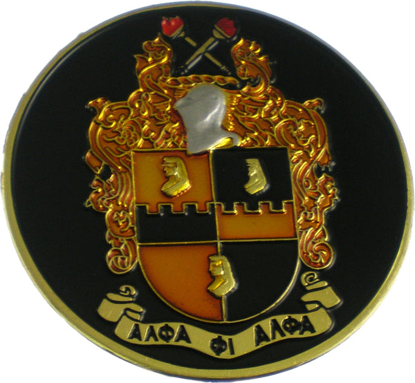 Alpha Phi Alpha Classic Round Car Badge [Black]
