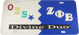 Eastern Star + Zeta Phi Beta Split Divine Duo License Plate [Silver/Blue]