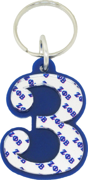 Zeta Phi Beta Line #3 Key Chain [Blue]