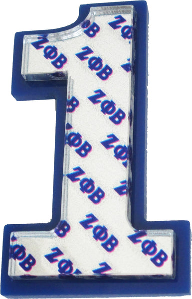 Zeta Phi Beta Acrylic Line #1 Pin [Blue/Silver]