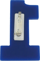 Zeta Phi Beta Acrylic Line #1 Pin [Blue/Silver]