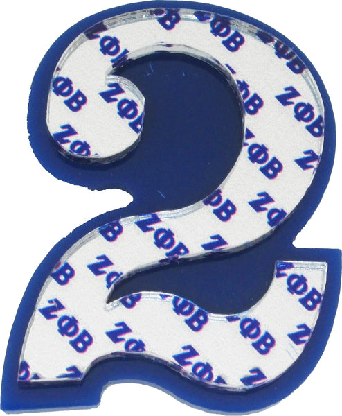 Zeta Phi Beta Acrylic Line #2 Pin [Blue/Silver]