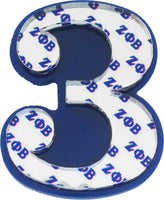 Zeta Phi Beta Acrylic Line #3 Pin [Blue/Silver]