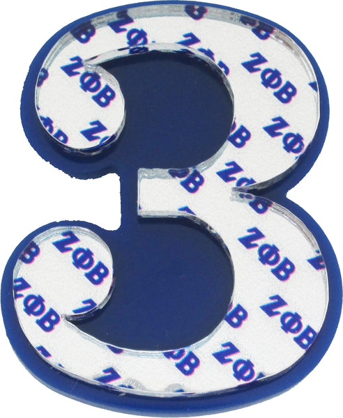 Zeta Phi Beta Acrylic Line #3 Pin [Blue/Silver]