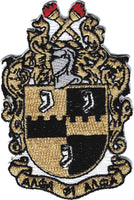 Alpha Phi Alpha Shield Embroidered Iron-On Patch [Black/Old Gold]