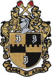 Alpha Phi Alpha Shield Embroidered Iron-On Patch [Black/Old Gold]