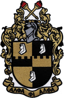 Alpha Phi Alpha Shield Embroidered Iron-On Patch [Black/Old Gold]