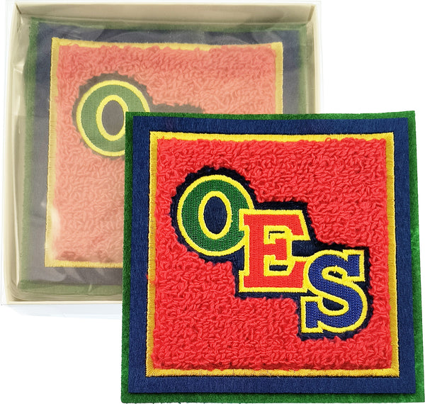 Eastern Star Chenille Drink Coaster Set [Red]