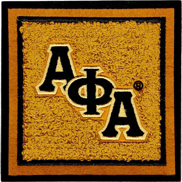 Alpha Phi Alpha Square Chenille Sew-On Patch [Old Gold]