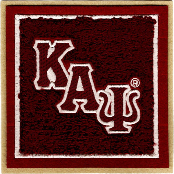 Kappa Alpha Psi Square Chenille Sew-On Patch [Crimson Red]