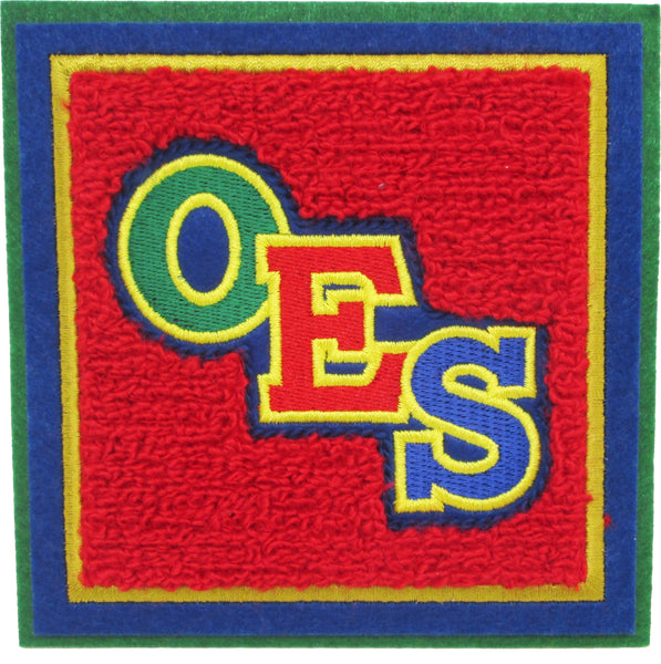 Eastern Star Square Chenille Sew-On Patch [Multi-Colored]