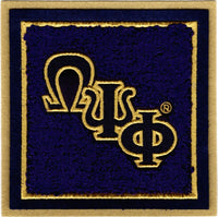 Omega Psi Phi Square Chenille Sew-On Patch [Purple]