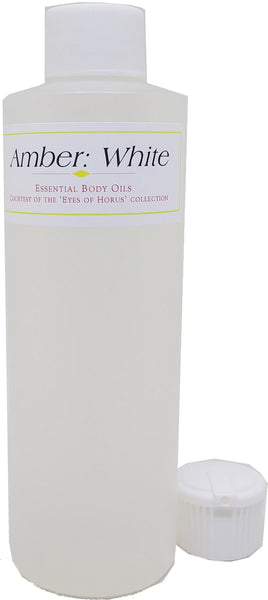 Amber: White - Type Scented Body Oil Fragrance [Clear - 8 oz. - HDPE Plastic - Flip Cap]