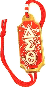 Delta Sigma Theta Domed Wood Medallion [Red]