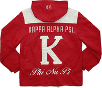 Big Boy Kappa Alpha Psi Divine 9 S5 Hooded Mens Windbreaker Jacket [Crimson Red]