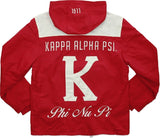Big Boy Kappa Alpha Psi Divine 9 S5 Hooded Mens Windbreaker Jacket [Crimson Red]