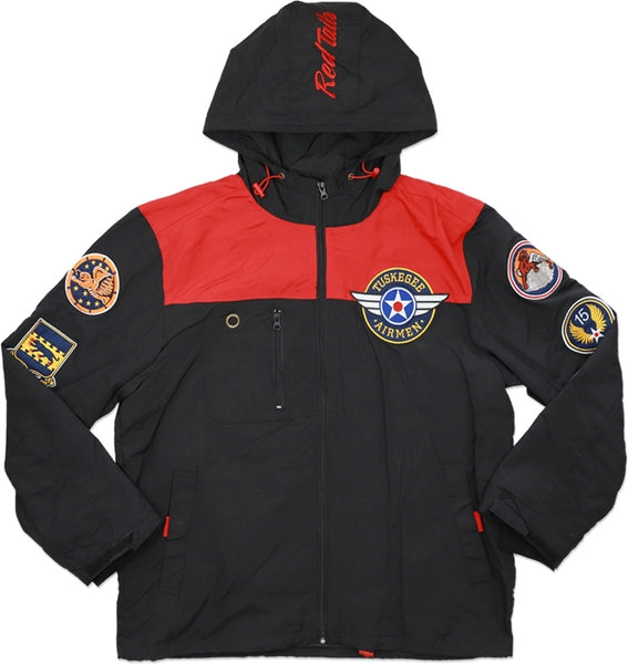 Big Boy Tuskegee Airmen S5 Mens Hooded Windbreaker Jacket [Black]